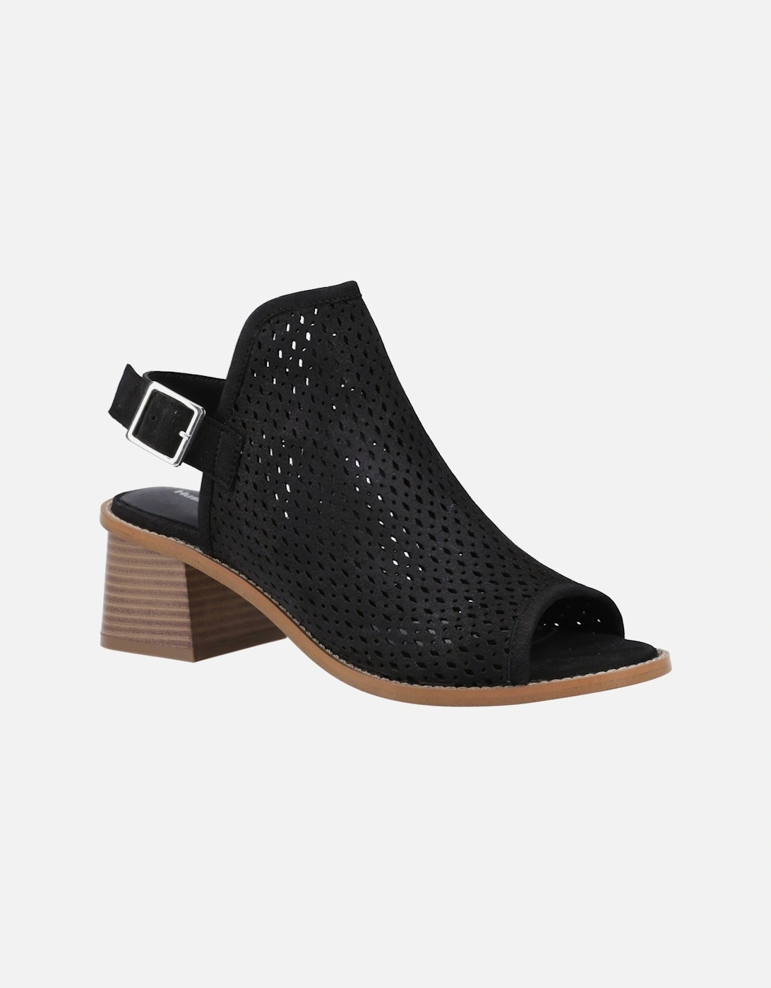 Louise Heeled Leather Women's Black Sandals, 6 of 5