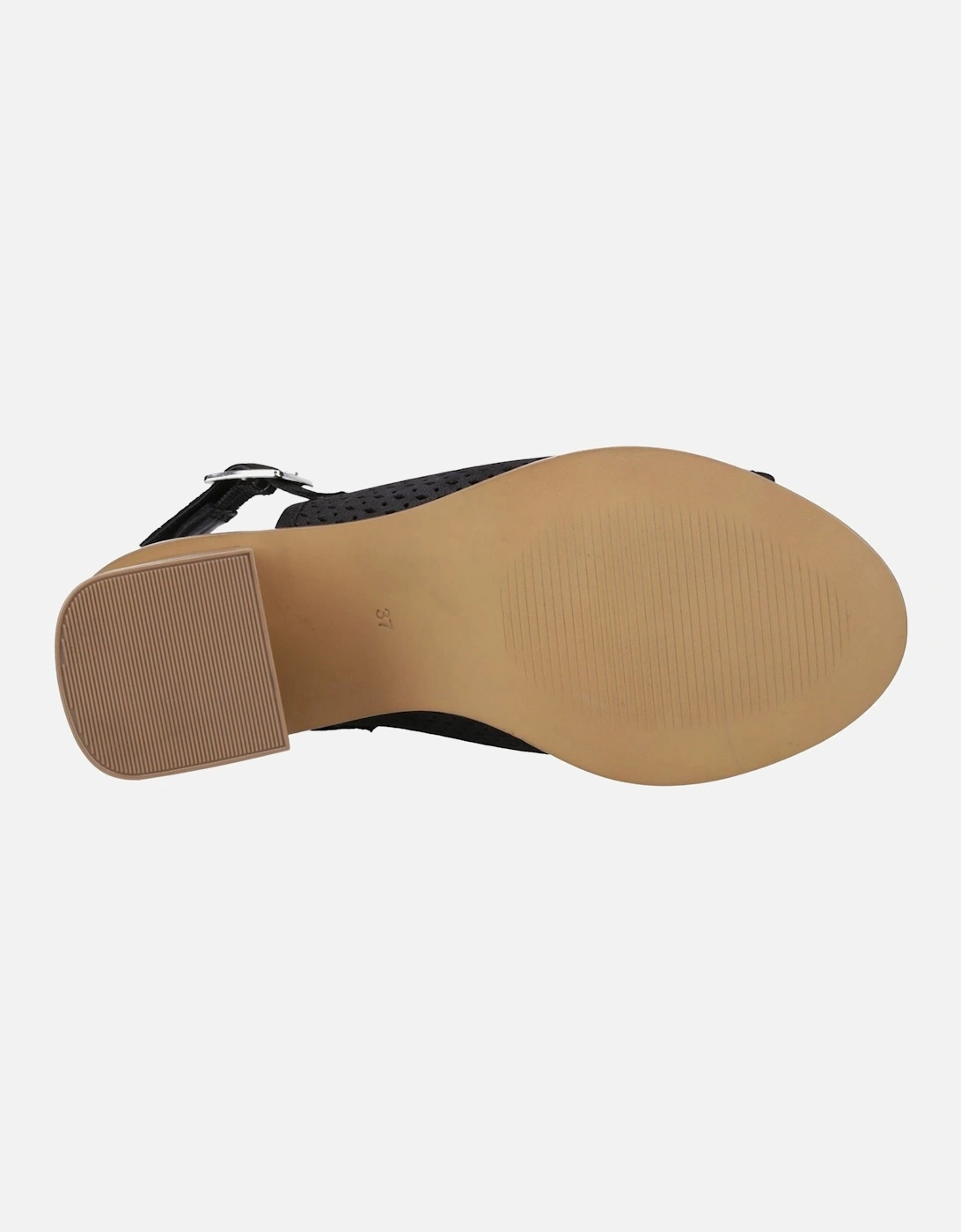 Louise Heeled Leather Women's Black Sandals