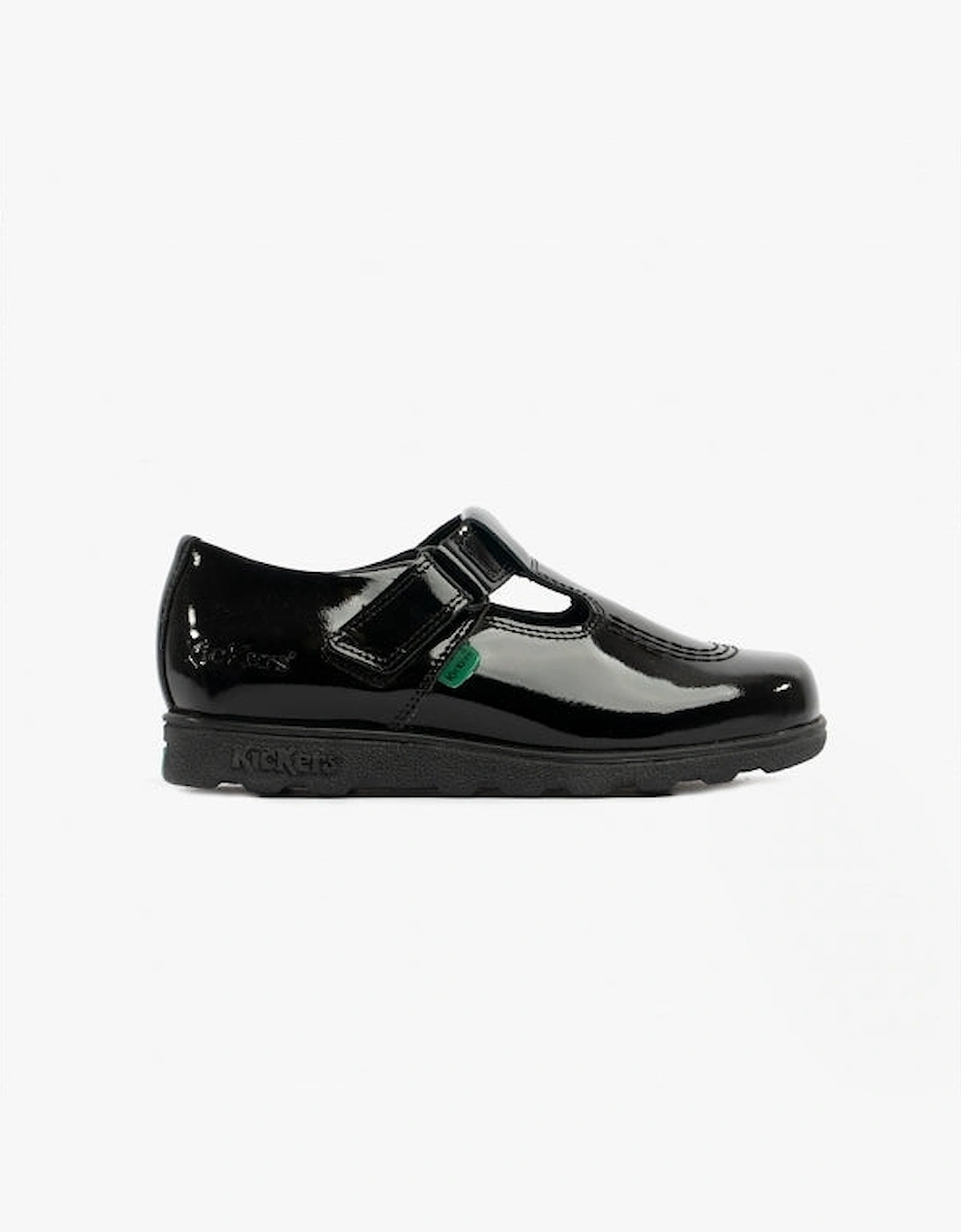 FRAGMA T-BAR Junior Girls Leather Shoes Patent Black