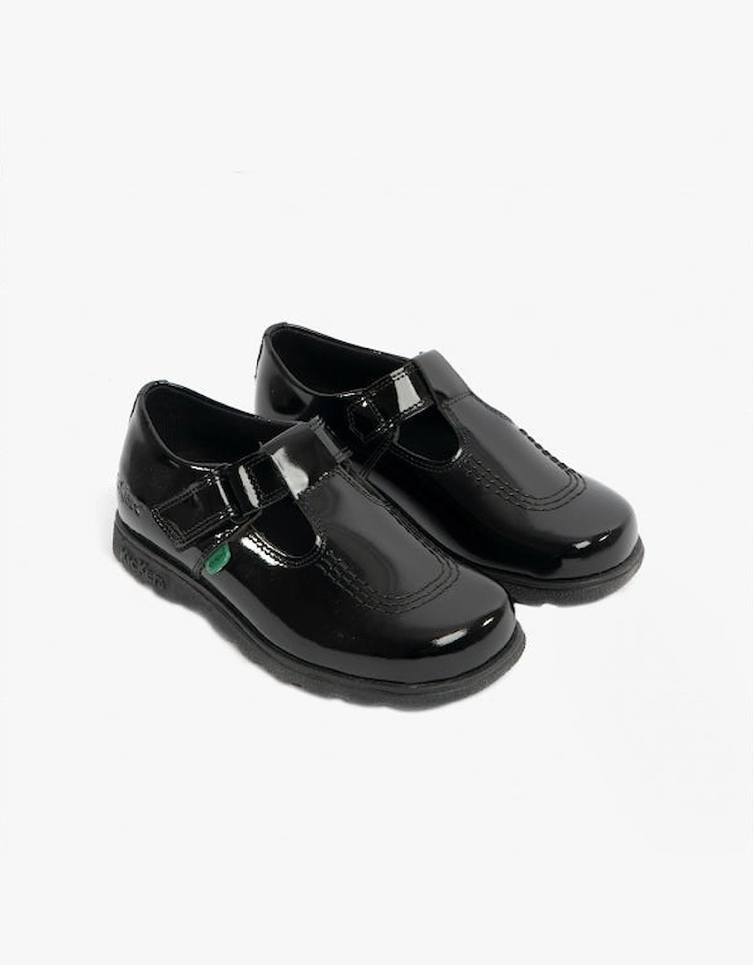 FRAGMA T-BAR Junior Girls Leather Shoes Patent Black