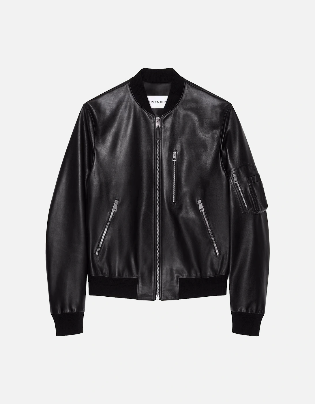 Leather Aviator Jacket Black, 6 of 5