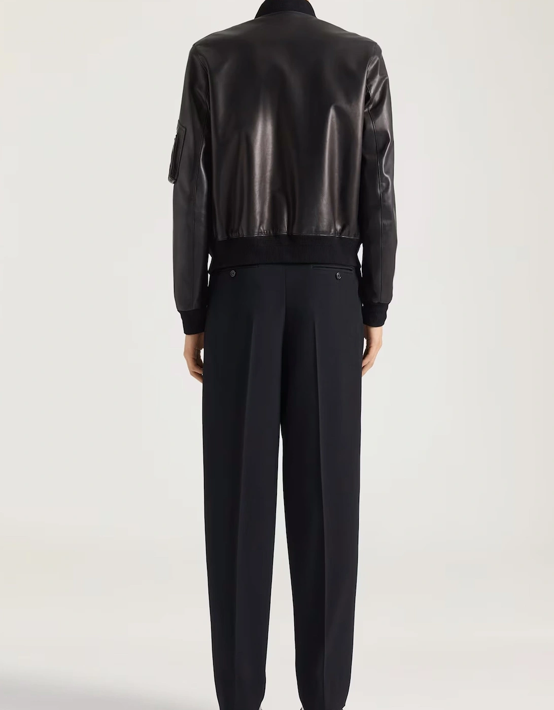 Leather Aviator Jacket Black