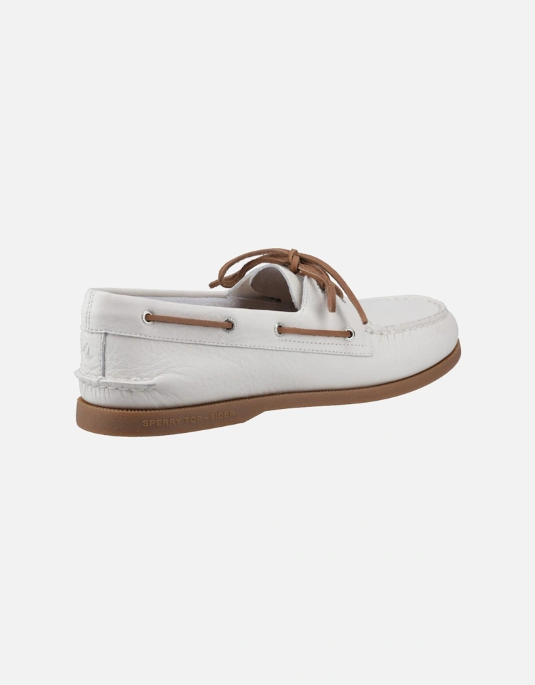 Sperry Authentic 2 Eye Leather Men's White/Gum Boat Shoes