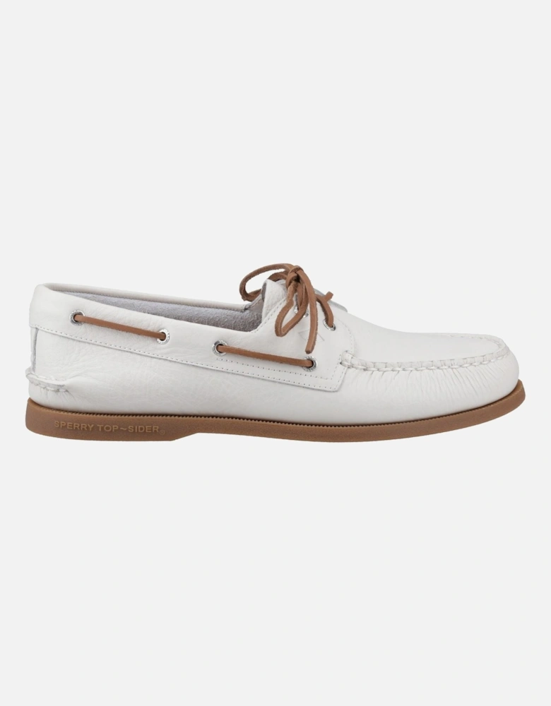 Sperry Authentic 2 Eye Leather Men's White/Gum Boat Shoes