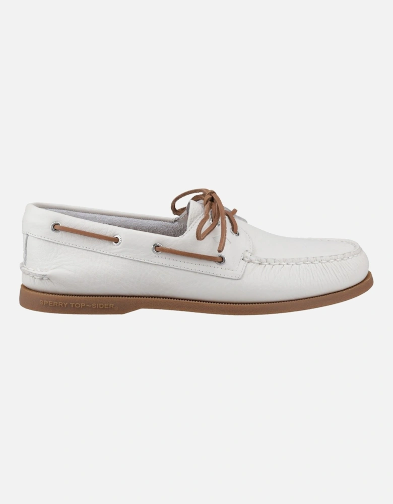 Sperry Authentic 2 Eye Leather Men's White/Gum Boat Shoes