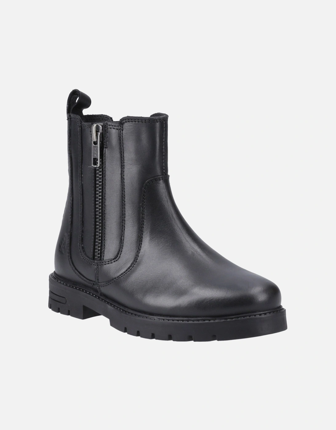 Hush Puppies Girls Black  Liana Leather Youth  Boots - Size UK 7 / Eu 41 / Us 7.5 Kids