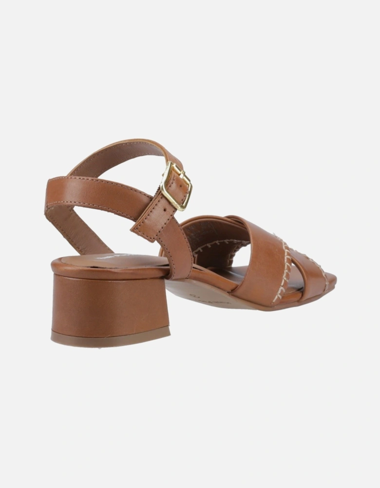 Lyla Heeled Leather Women's Tan Sandals