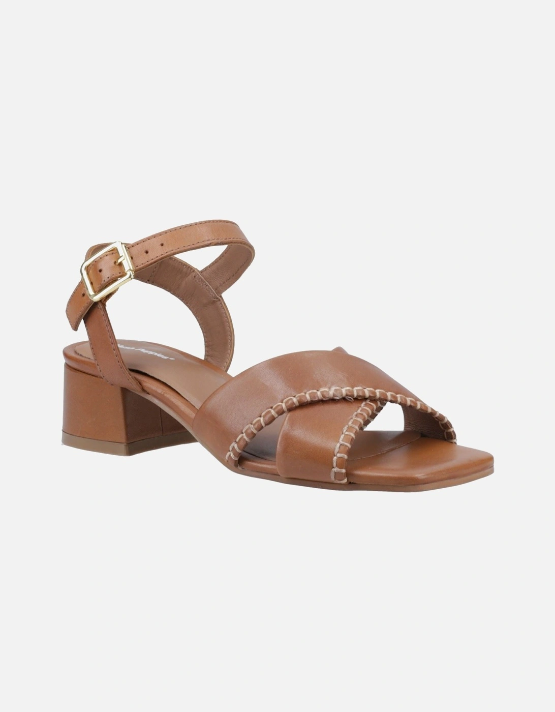 Lyla Heeled Leather Women's Tan Sandals, 6 of 5