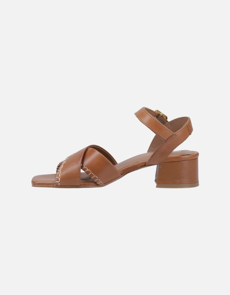 Lyla Heeled Leather Women's Tan Sandals