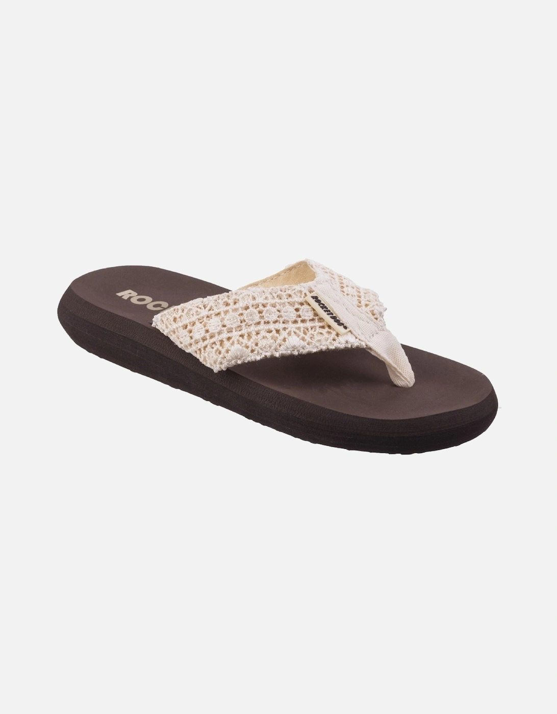 Spotlight Lima Fabric Women's Natural Multi Flip Flops, 9 of 8