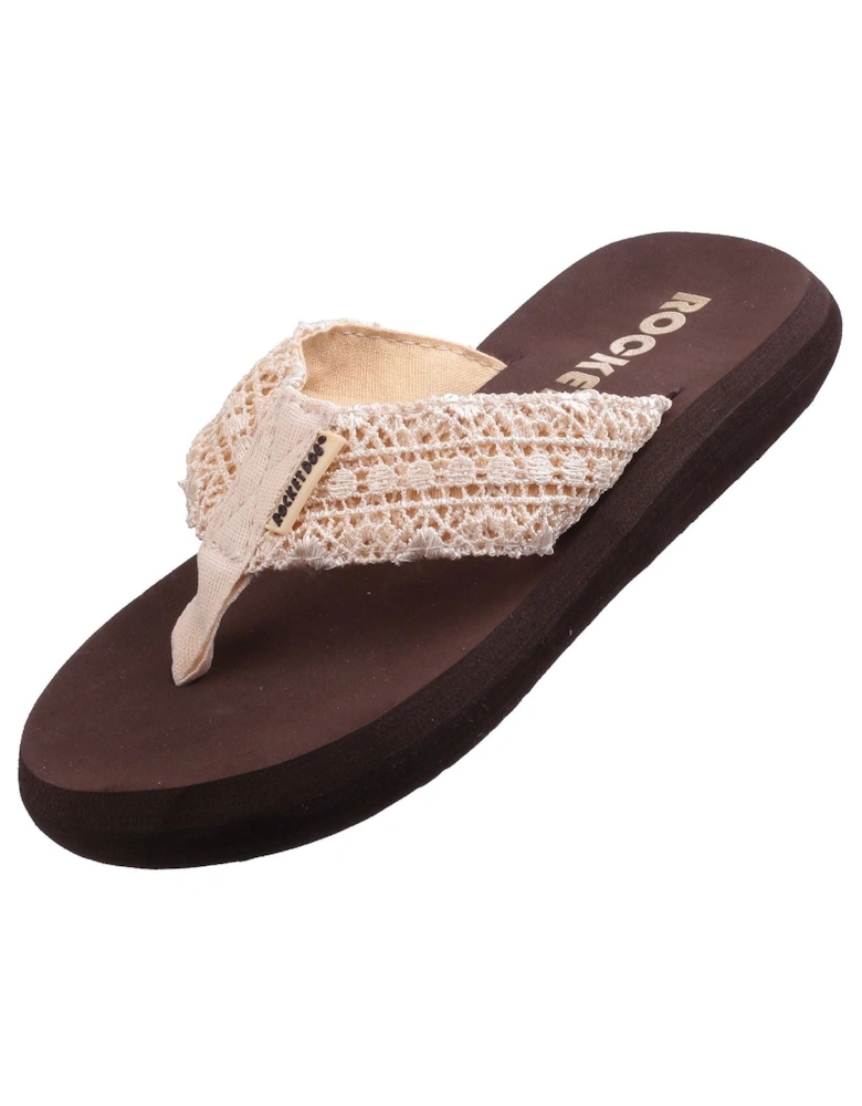Spotlight Lima Fabric Women's Natural Multi Flip Flops