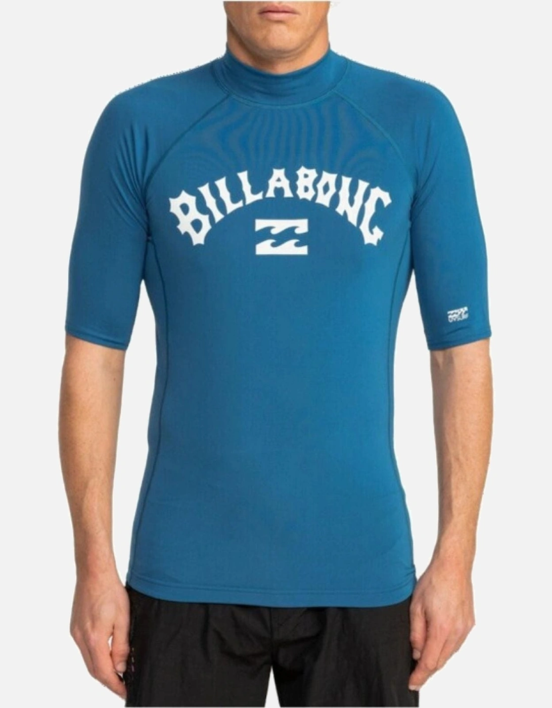 Mens Logo Surf Short Sleeve Rash Vest, 2 of 1
