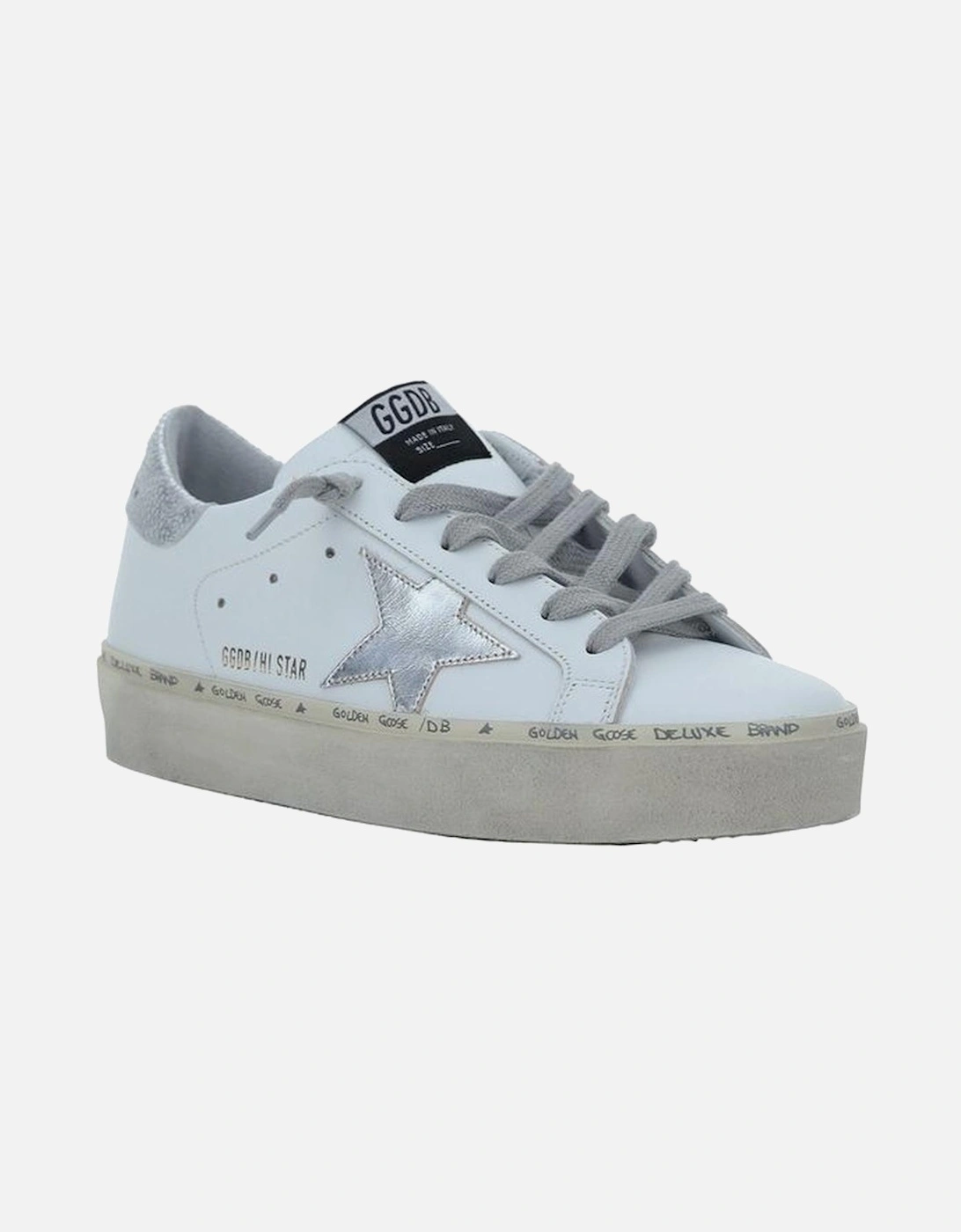 Calfskin Hi Star Sneakers with Textured Sole Women - White