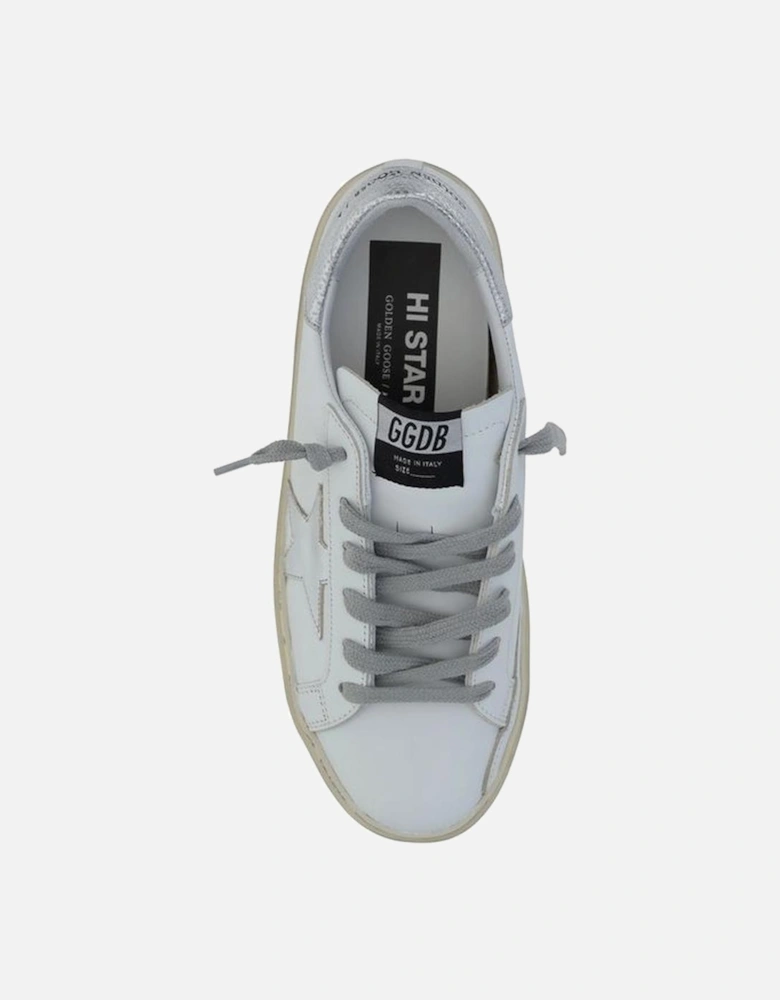 Calfskin Hi Star Sneakers with Textured Sole Women - White