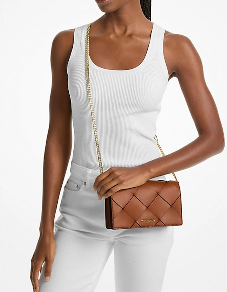 Jet Set Medium Woven Leather Crossbody Bag
