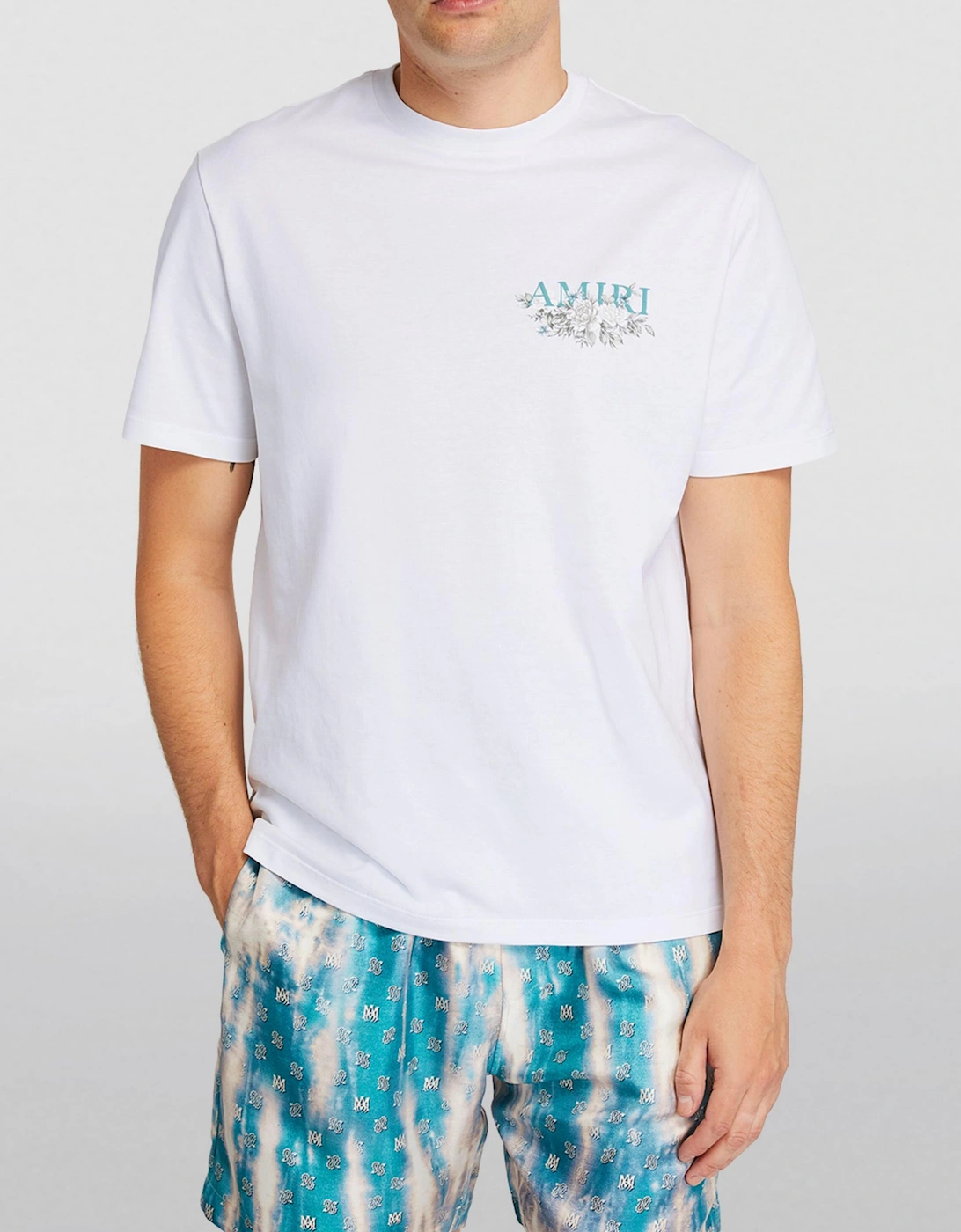 FLORAL LOGO TEE WHITE