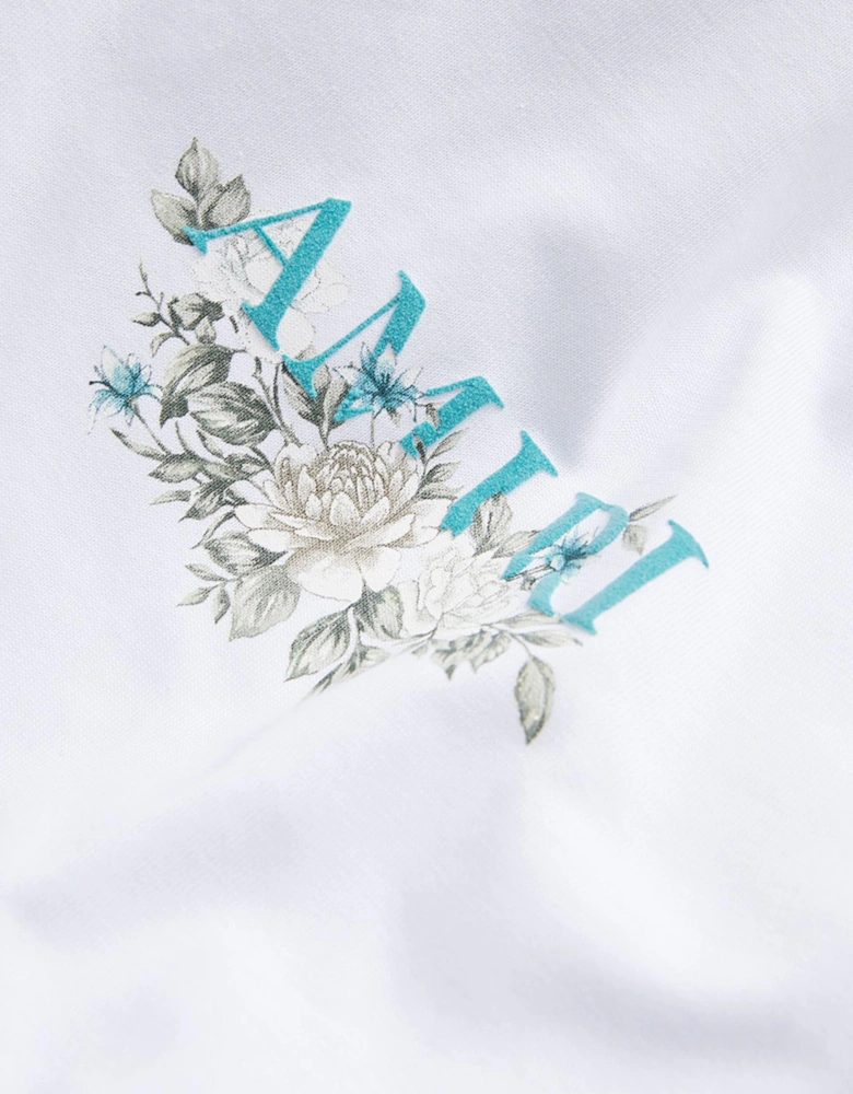 FLORAL LOGO TEE WHITE