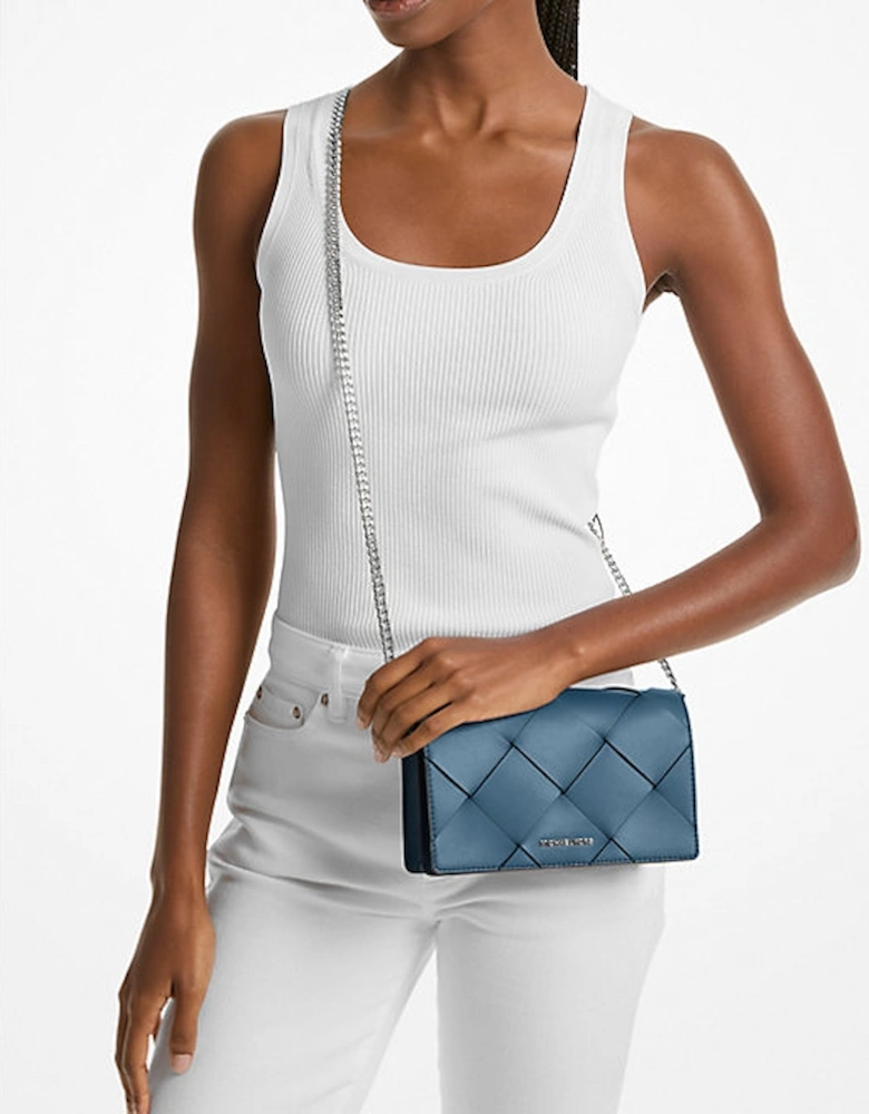 Jet Set Medium Woven Leather Crossbody Bag