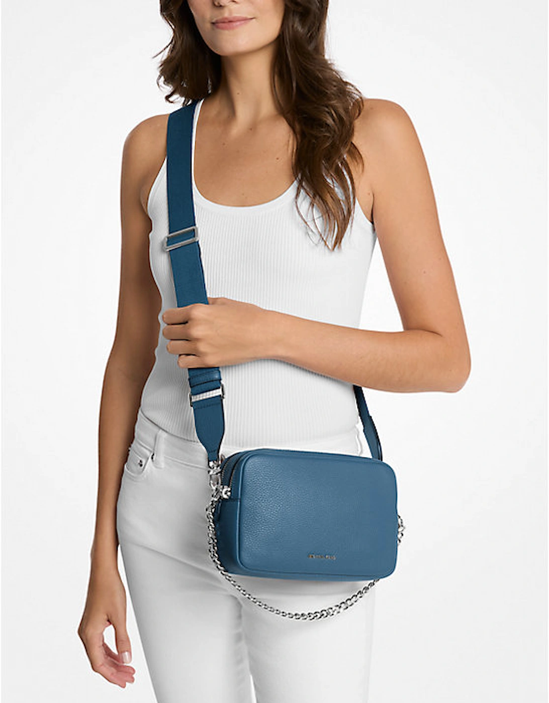 Bryant Medium Pebbled Leather Camera Crossbody Bag