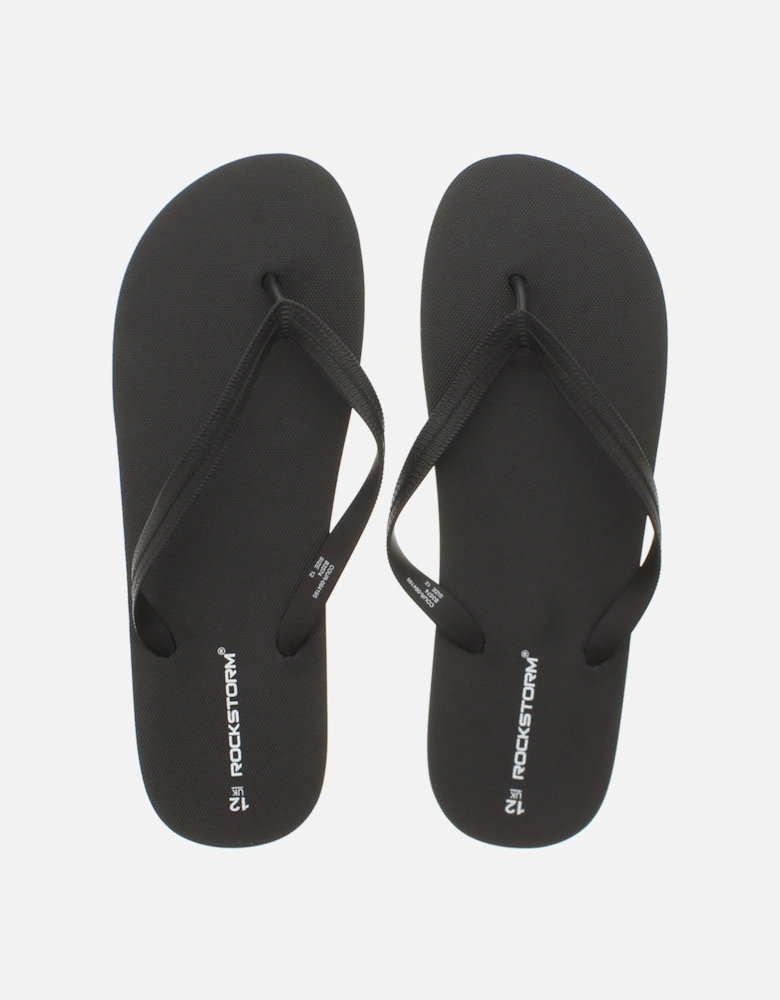 Mens Flip Flops Cushioned Footbed Prime black UK Size
