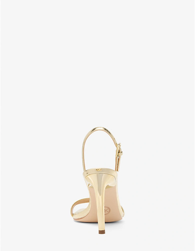 Kasia Crackled Metallic Leather Sandal