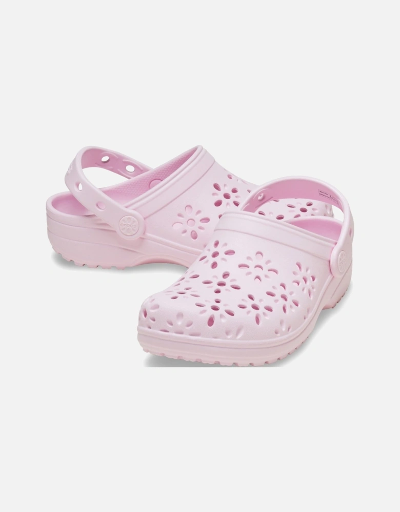 Classic Floral Cut Out Girls Clogs