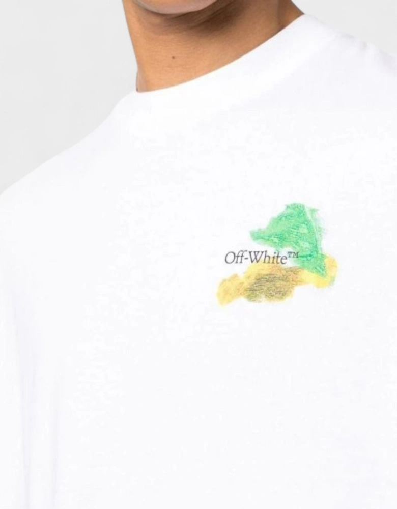 Brush Arrows Short Sleeve T Shirt White Multi