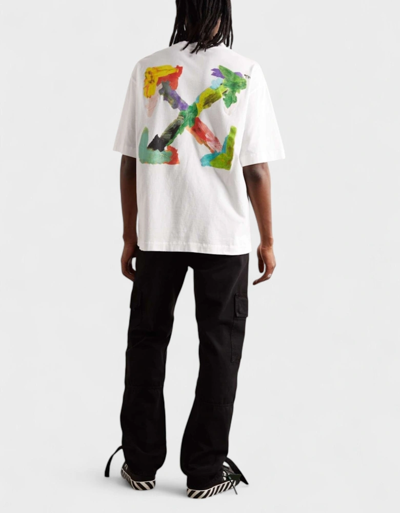 Brush Arrows Short Sleeve T Shirt White Multi