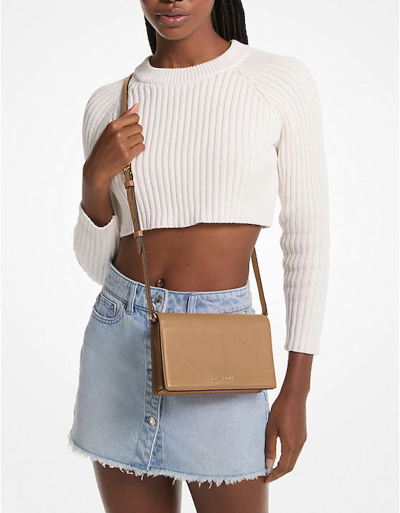 Jet Set Medium Pebbled Leather Front-Flap Crossbody Bag