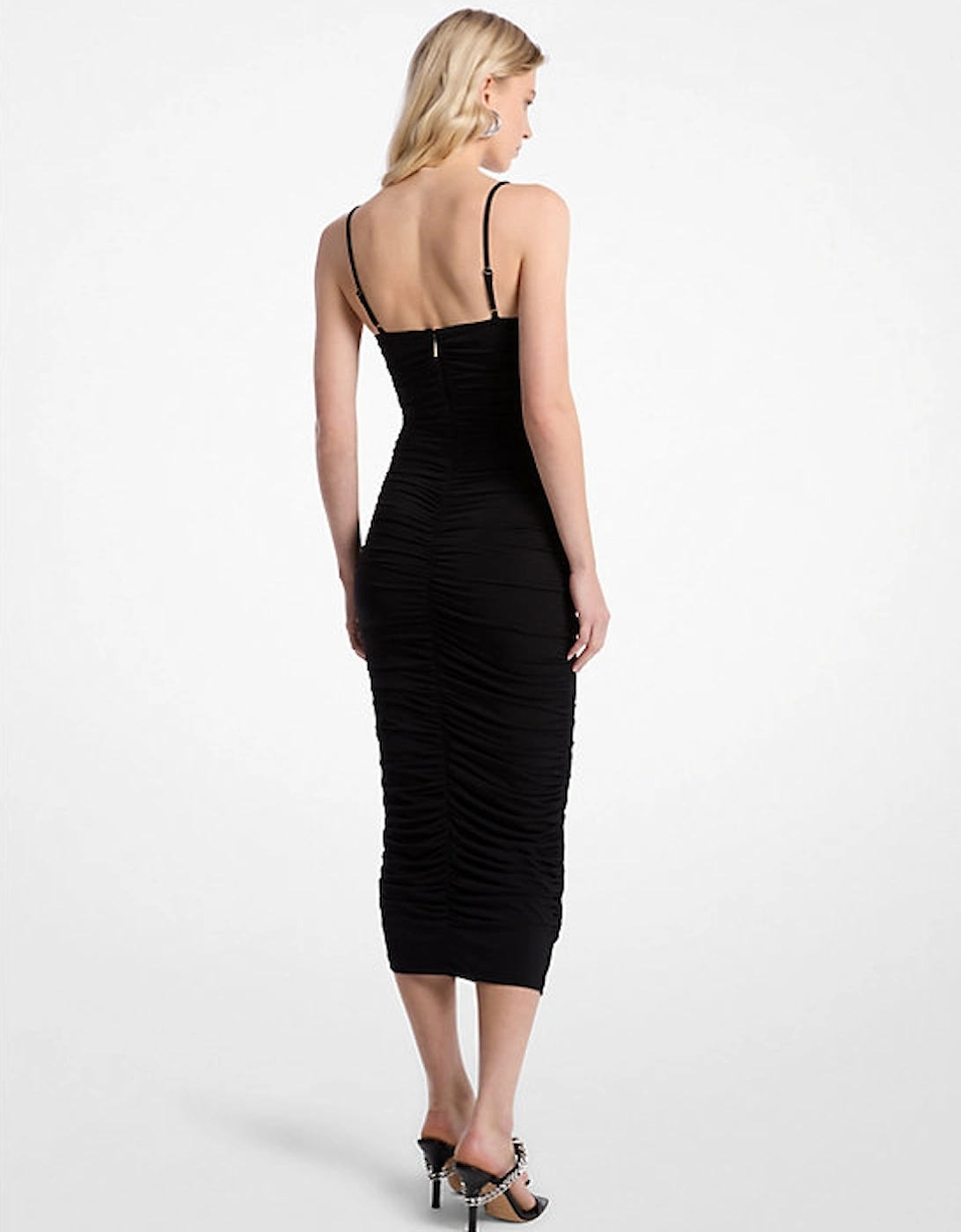 Ruched Stretch Matte Jersey Dress