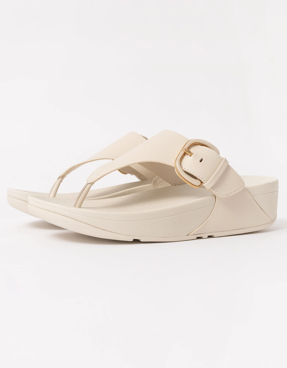 Womens Lulu Resin-Buckle Leather Toe-Post Sandals, 5 of 4
