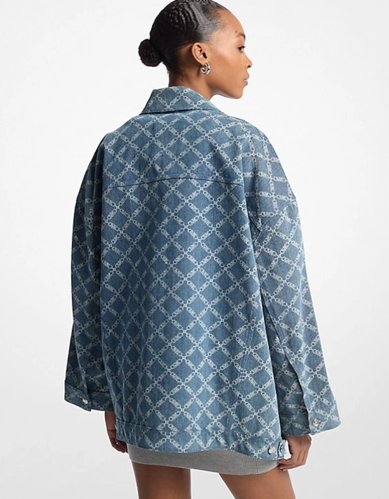 Empire Diamond Jacquard Oversized Denim Jacket