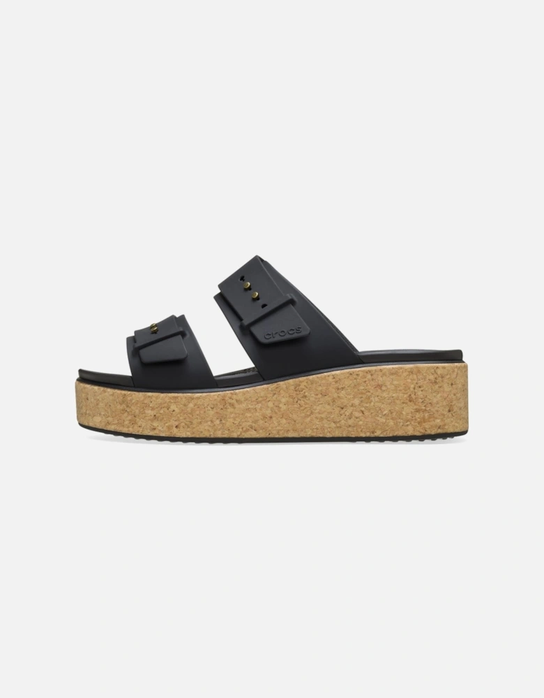 Brooklyn Buckle Womens Low Wedge Sandals