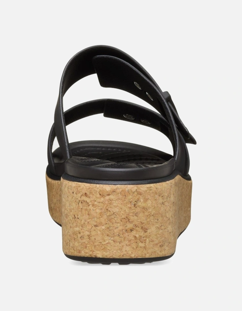Brooklyn Buckle Womens Low Wedge Sandals
