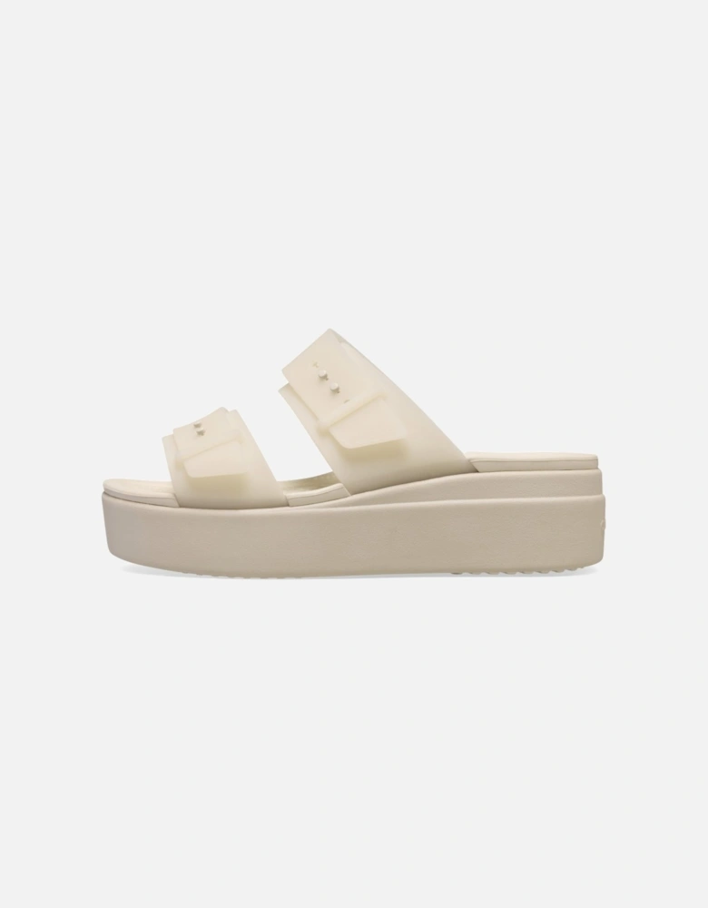 Brooklyn Buckle Womens Low Wedge Sandals