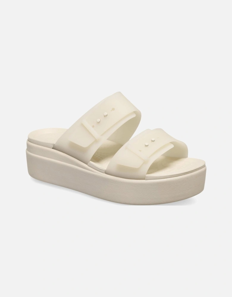 Brooklyn Buckle Womens Low Wedge Sandals