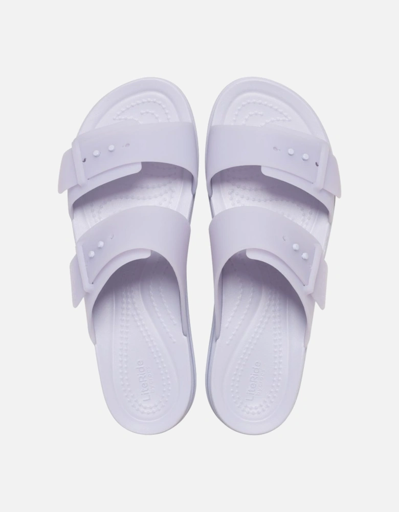 Brooklyn Buckle Womens Low Wedge Sandals