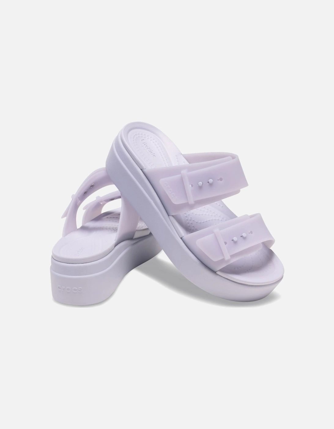 Brooklyn Buckle Womens Low Wedge Sandals