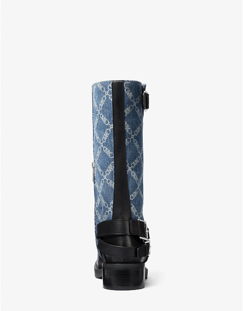 Crosby Empire Diamond Jacquard Denim Moto Boot