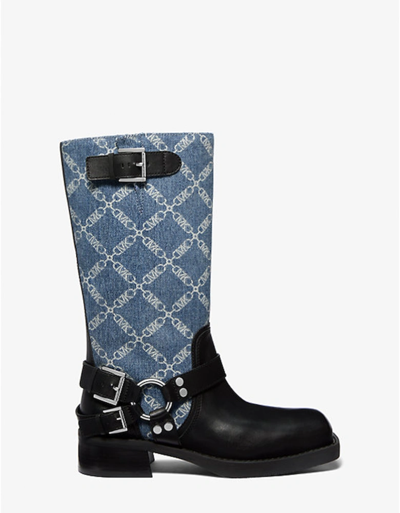 Crosby Empire Diamond Jacquard Denim Moto Boot
