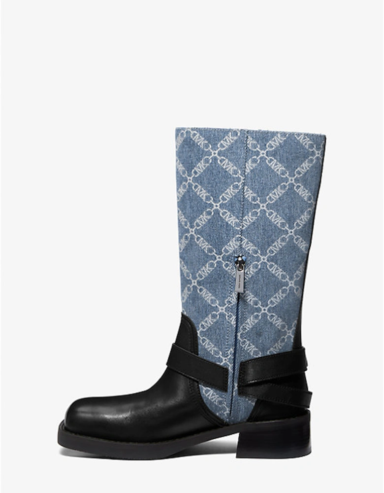 Crosby Empire Diamond Jacquard Denim Moto Boot