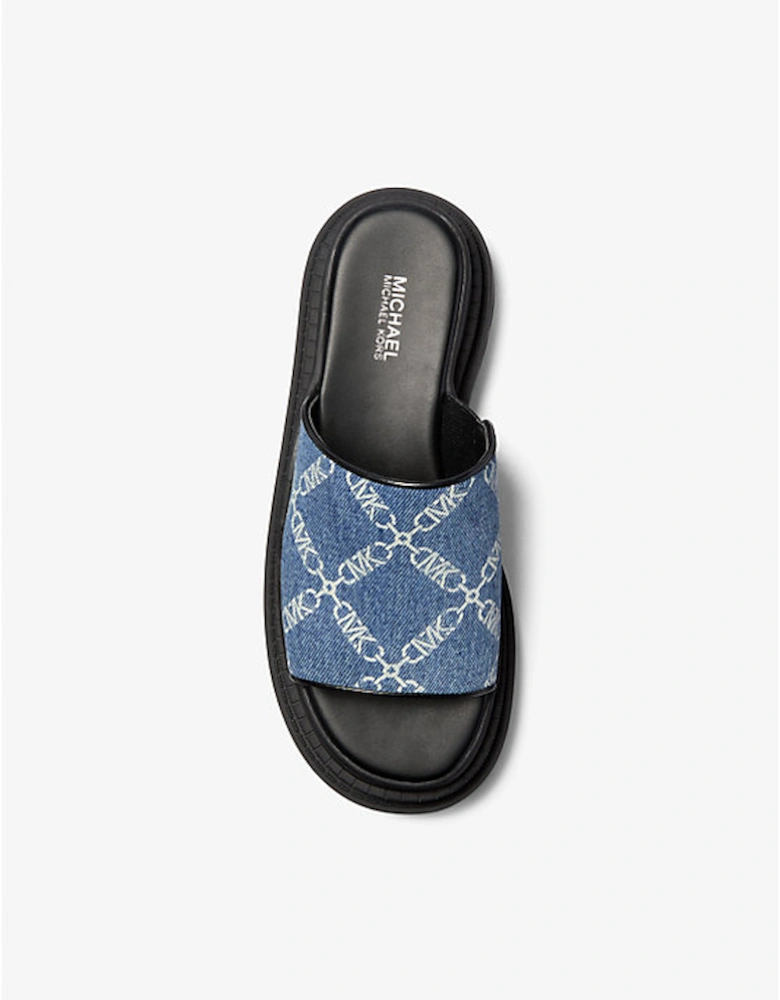 Kendra Empire Diamond Jacquard Denim Slide Sandal