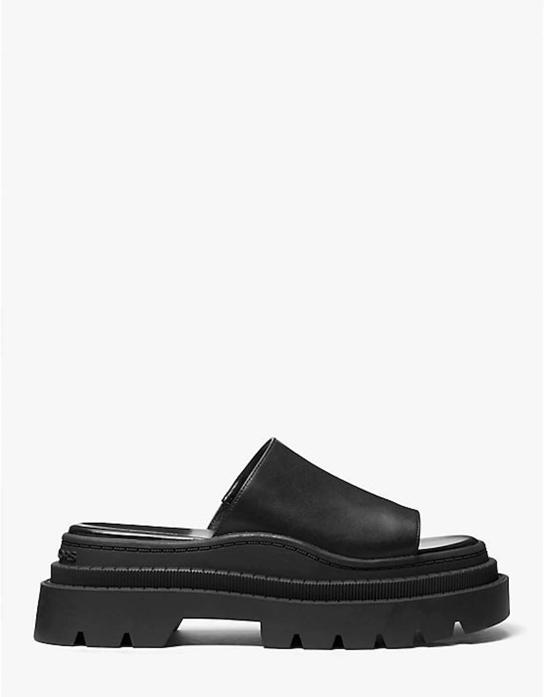 Kendra Leather Platform Slide Sandal