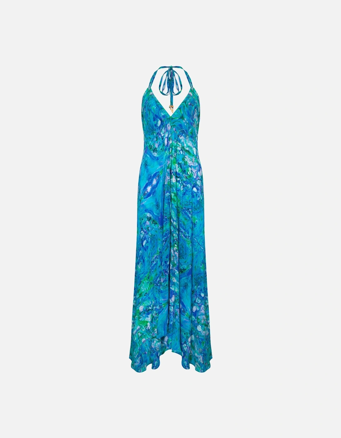Turquoise glow silk Ibiza dress, 8 of 7