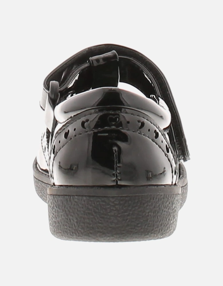 Girls School Shoes Polly Touch Fastening black UK Size