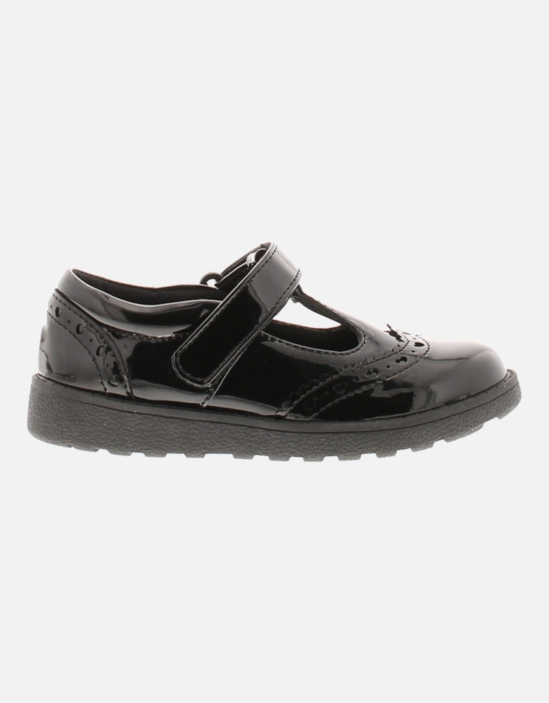 Girls School Shoes Polly Touch Fastening black UK Size