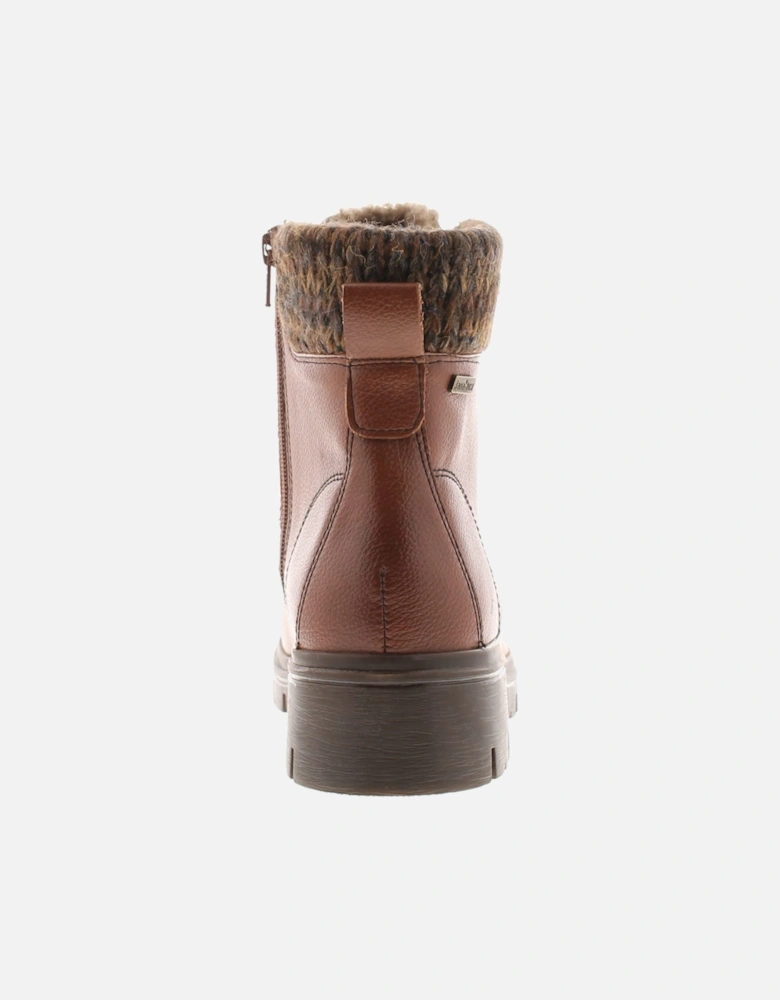 Womens Ankle Boots Jia Lace Up Dark tan UK Size