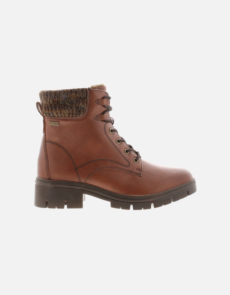 Womens Ankle Boots Jia Lace Up Dark tan UK Size