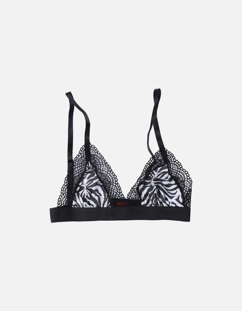 Unpadded Zebra Print Triangle Bra