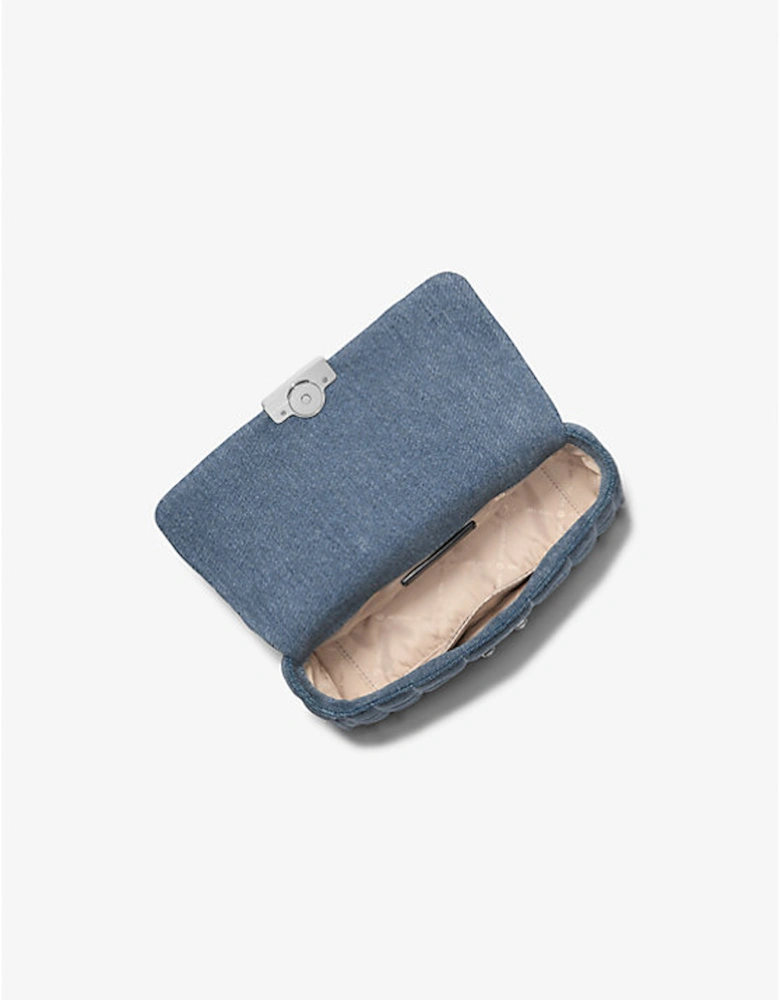Tribeca Small Quilted Denim Shoulder Bag